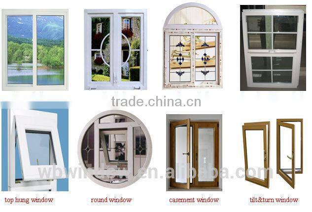2016 Newest style PVC/UPVC cheap house casement doors with forsted glass for sale
