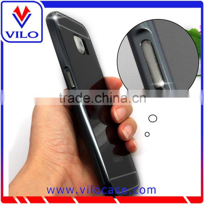 Metal aluminum matte hard bumper mirror case cover for Samsung S6