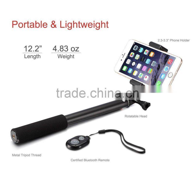 High quality customized selfie stick bluetooth selfie remote for iPhone and camera