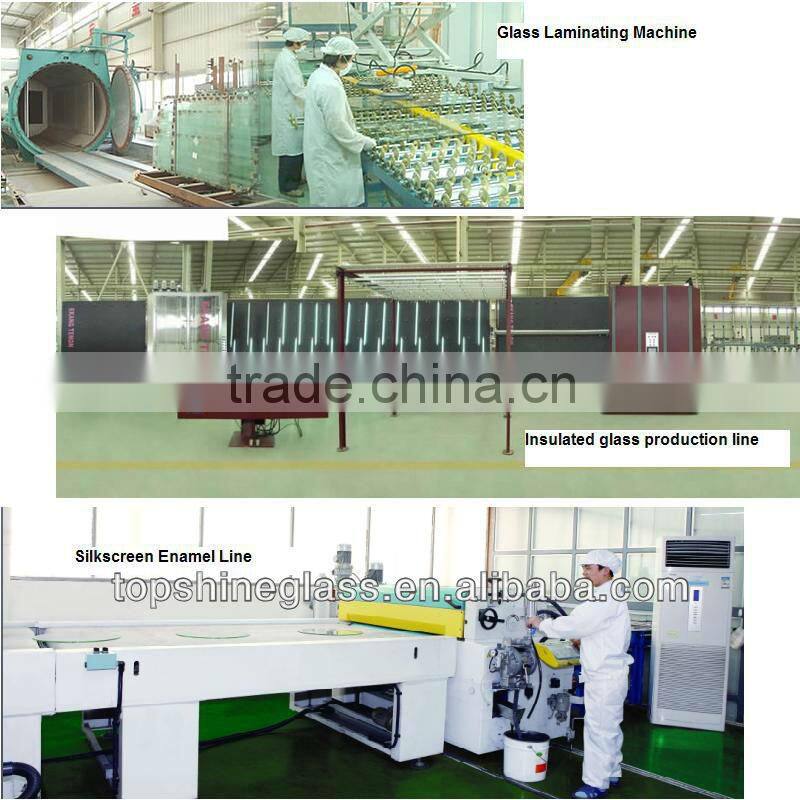 staircase tempered toughen handrail glass with AN/NZS 2208:1996, BS6206, EN12150