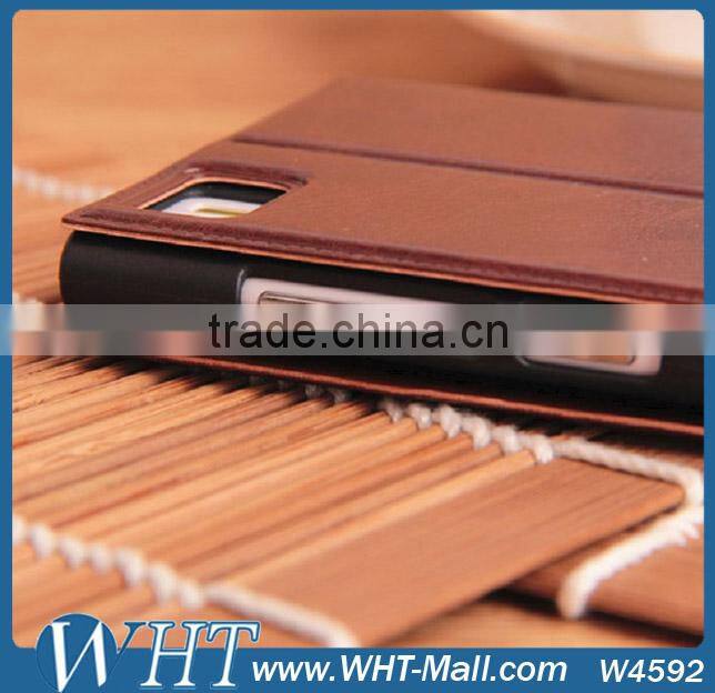 Crazy Horse Ultrathin Flip PU Leather Stand Case Cover For Xiaomi Mi3 With Credt Card Slots