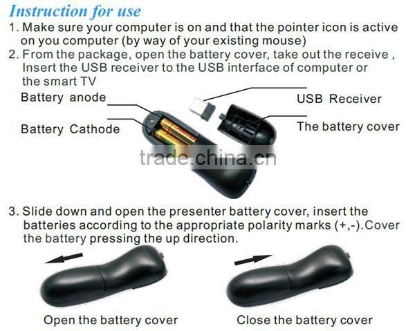 Private design wireless remote air mouse with laser presentation PR-05