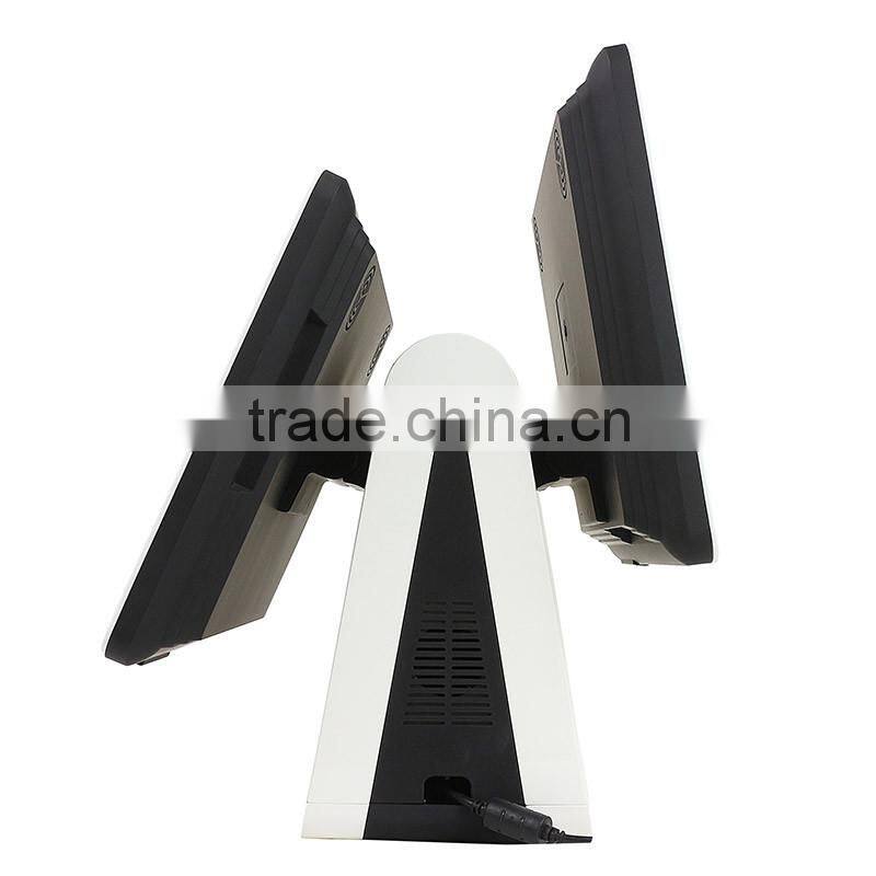 5 wire resistive two monitor touch screen pos terminal