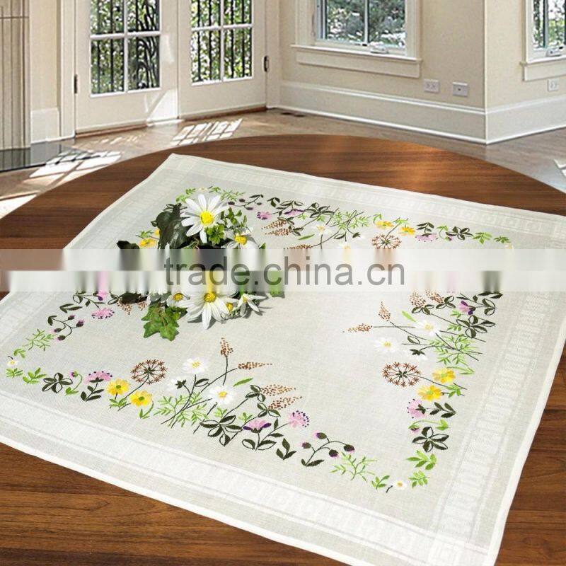 hand embroidery table cloth ,table linen,Cutwork 100% Cotton Embroidered Tablecloth