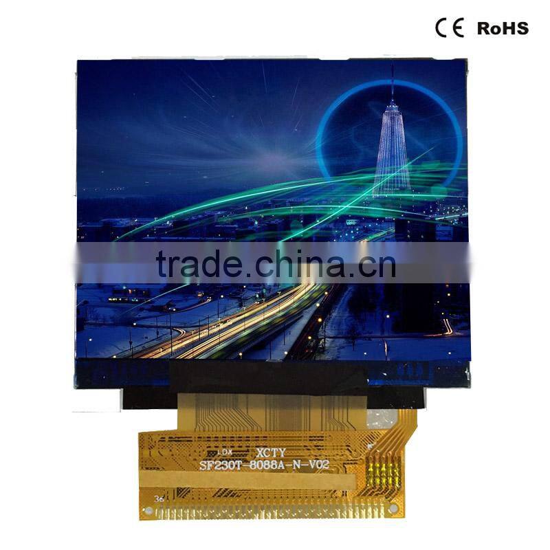 2.3" landscape type TFT display screen 320x240 dots without touch screen with MCU interface 36 pins