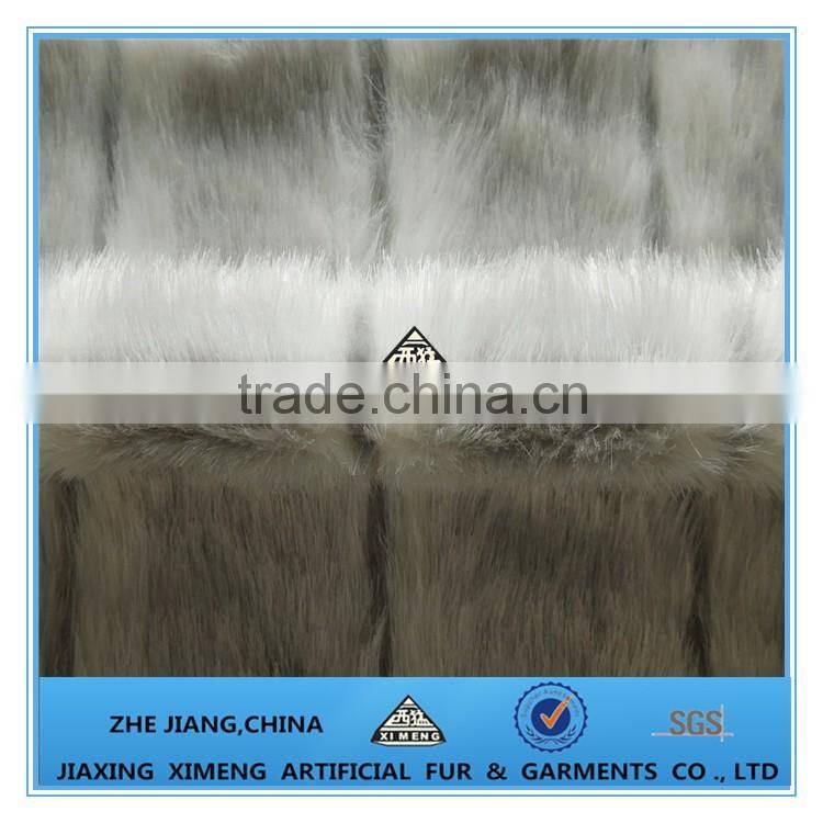 silver gray striated heavy faux fur blanket for sofa and bed