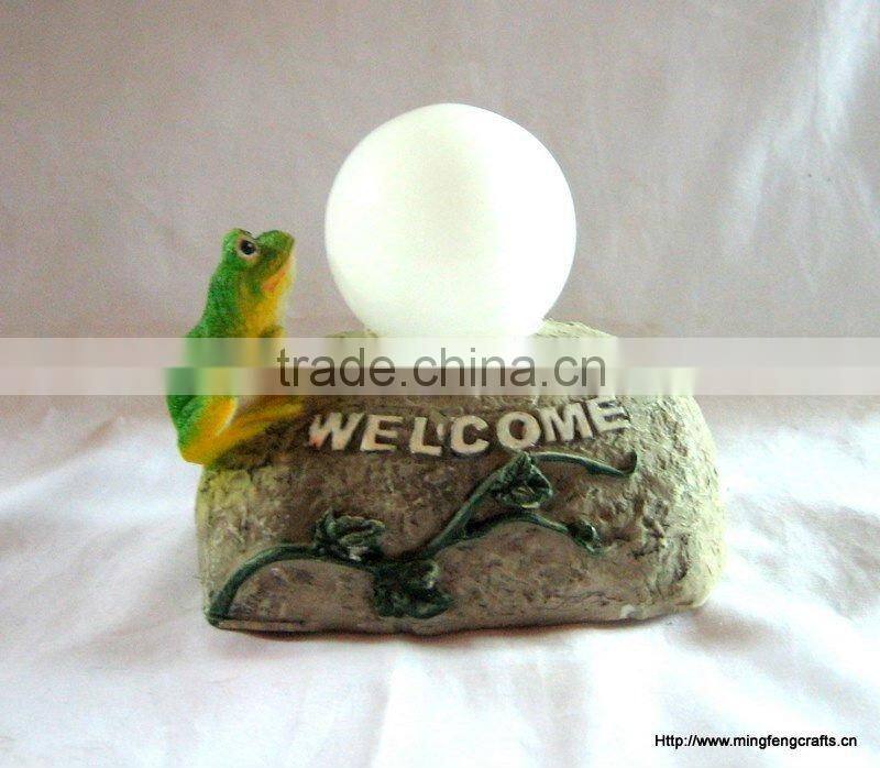 Polyresin Solar light for frog garden decoration
