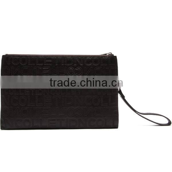 Letters pattern leather men clutch purse bags and wallets for business