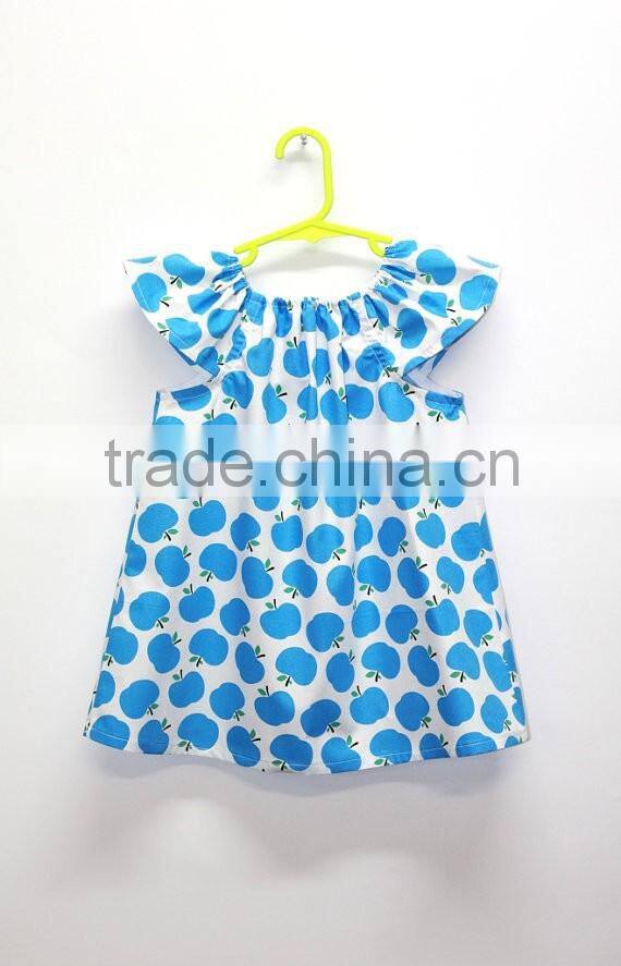 Girl short sleeve dress toddler summer dress apple printed kids jumper