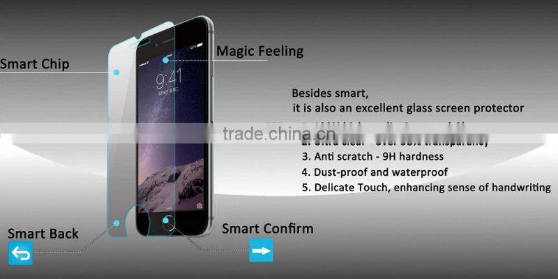 2015 9H Smart glass screen protector for iphone 6 smart tempered glass screen protector for iphone 6 smart tempered glass film