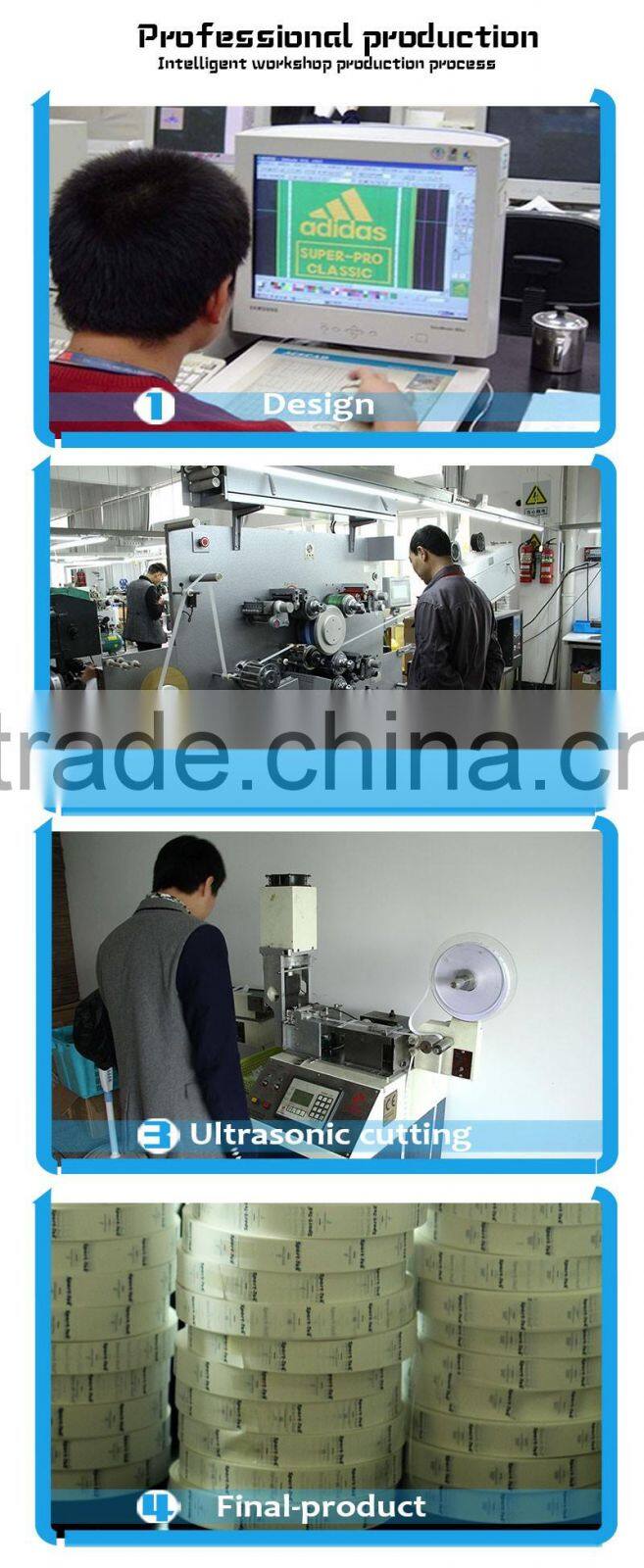 Printed satin tape silk washing care label for Arab headscarf