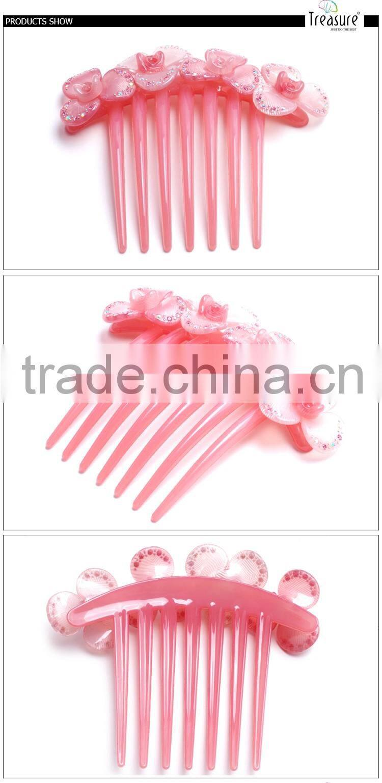 2015 latest new fashion girls flower hair combs fashion hair accessories wholesale china