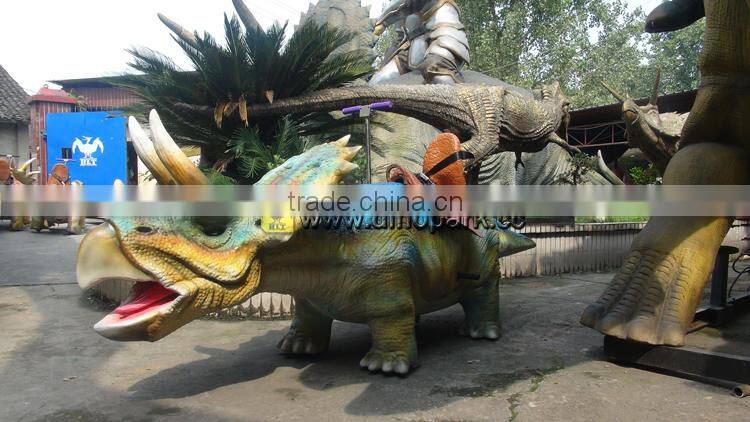 HLT walking triceratops dinosaur Kids ride