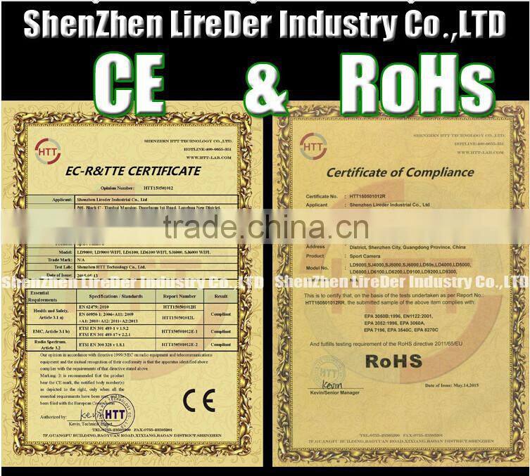 2016 New arrival Go Pro Style dual lens panoview 360 degree all viewer sport action camera