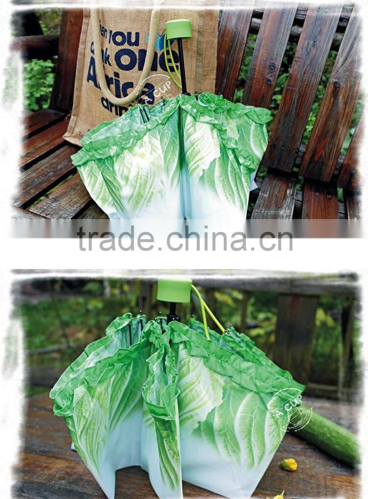 Hot Sell Cabbage Umbrella Sun And Rain Folding Unique Umbrella Cabbage Shape Umbrella