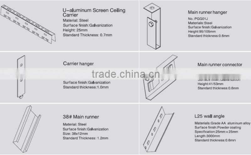 Good Evenness Wood Grain Surface Aluminum Ceiling Tiles U Aluminum Screen Ceiling
