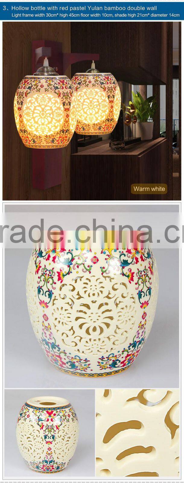 loft style les double wall lamp Industrial antique wall light lamp ceramic wood vintage wall light