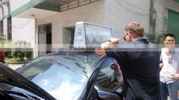Double Sided Full Color digital taxi top led sign, advertising LED display on taxi