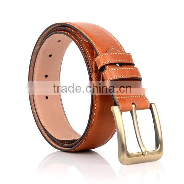 Fashion Brown Cowhide Leather Men's Soft Leather Belt