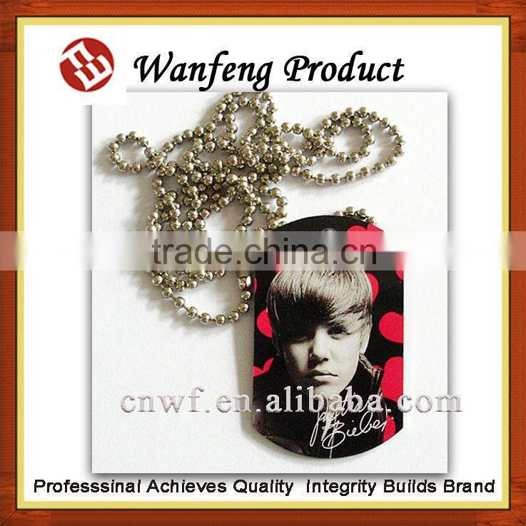 Steel Blank Dog Tags Necklace with Chain