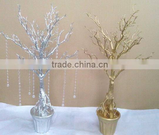 Hot sale Gold Crystal Artificial Tree / Wedding Tree Centerpiece
