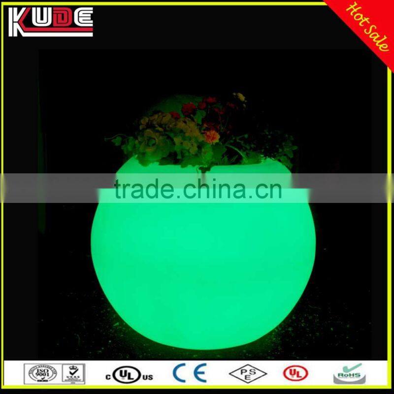 LED Light Flower pot PE Material Round Planter Pot with RGB Lighting