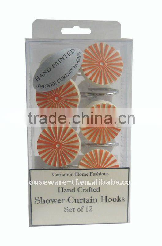 peva shower curtain with resin hooks