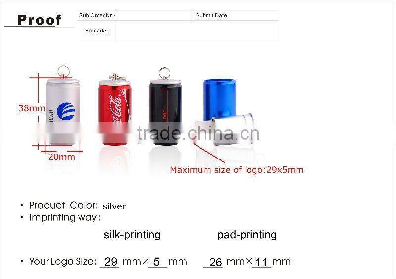 promotional gift usb flash drive 4gb ring-pull can shape usb flash disk 100% full capacity