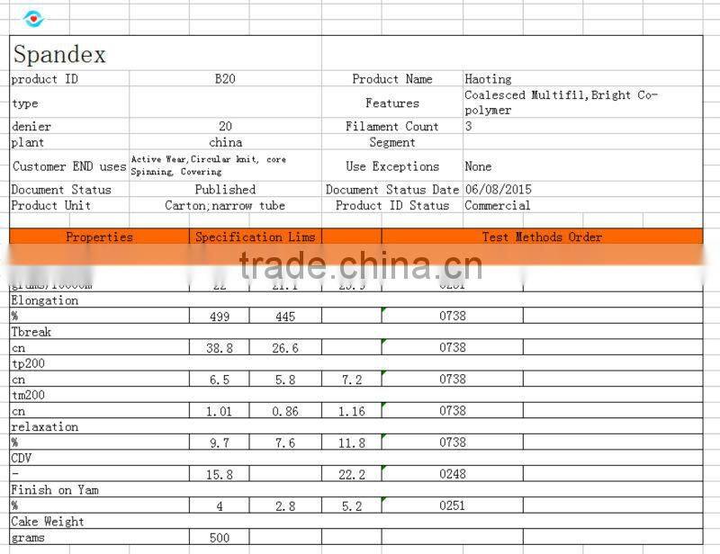 White Spandex20dtex Weavingspandex