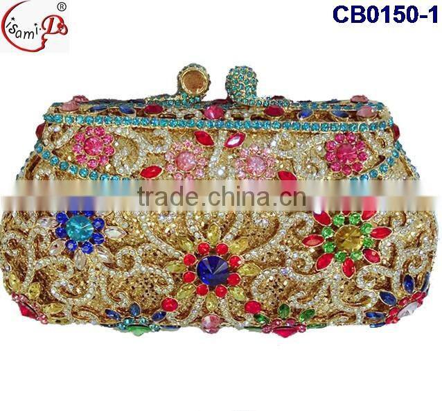 CB0150(1-10) 2016 new design hot sale elegant and luxury Rhinestones African Handbag with Variety of styles