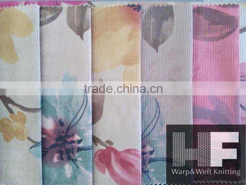 ZJHF-F46 imitaiton super soft embossed printed velvet bonded TC for sofa fabric