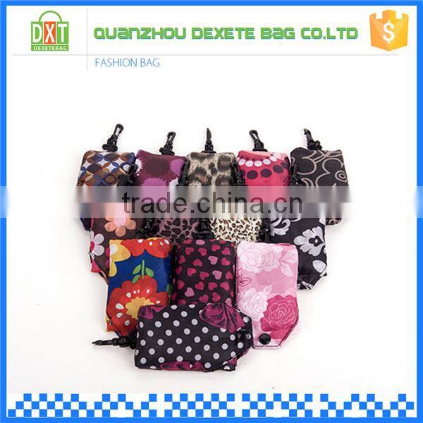 2016 Cheap designers printed polyester tote shopping bag fold reusable