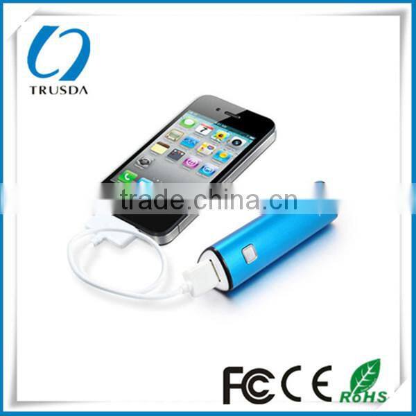 Power Bank Portable Charger 2800mah Trusda Black Lipstick-sized