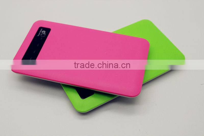 Factory price! Ultra thin 5000mAh Rechargeable external portable power bank battery charger for mobile phone
