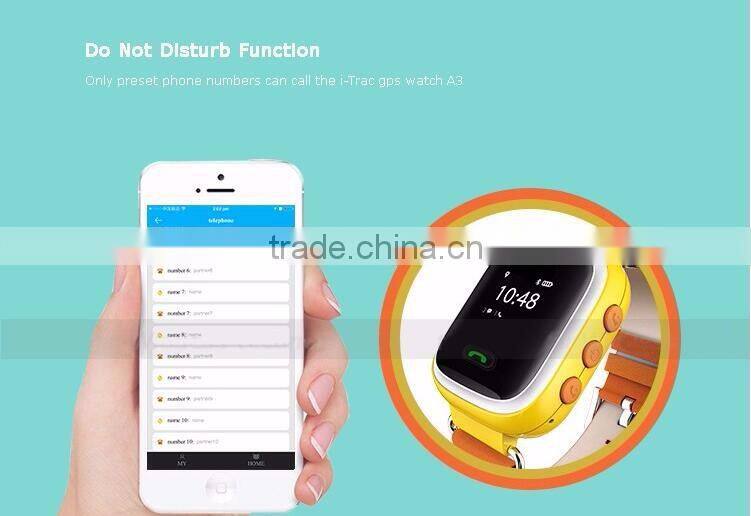 child watch phone manufacture A3 sos geo fence gps tracker watch with gsm sim slot