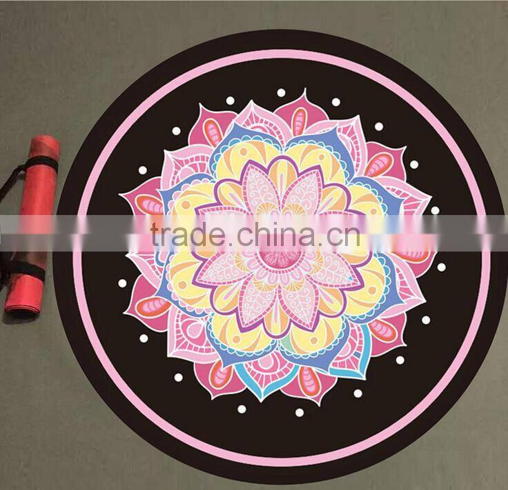 Wholesale Custom Printed Portable Thin Rubber Round Mat