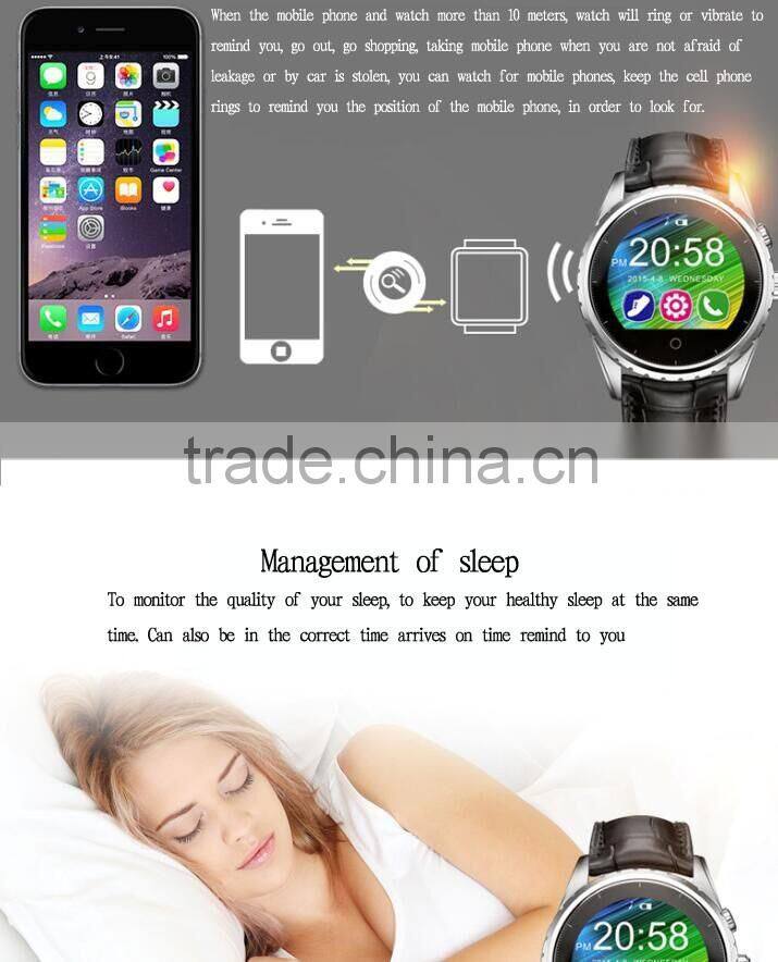 Metal intelligent wristwatch sport smart watch with leather wrirstband