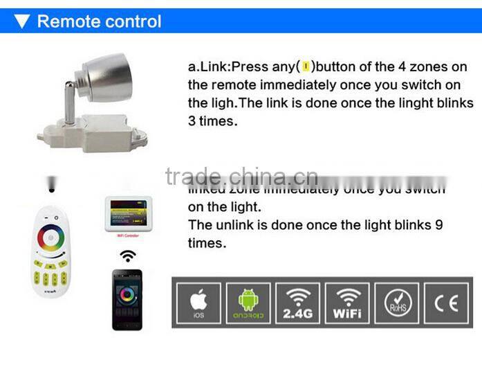 7W Wifi and RF remote control new track light RGBW home automation wifi light switch