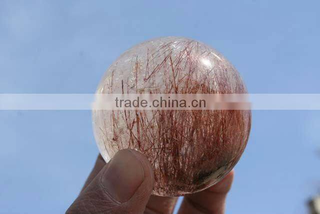 wHOLESALE Red Hair Quartz Crystal Rock Ball