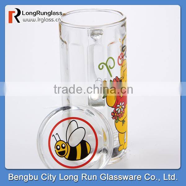 LongRun 13oz cartoom sprinting glass mug with lid