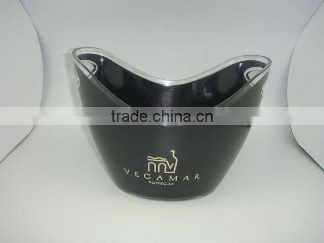 wholesale Double wall clear plastic ice bucket for beer