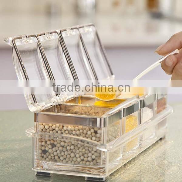 Eco-friendly easy clean compitive price acrylic condiment storage for shop wholesale