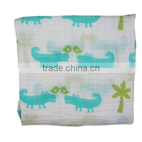 Customized Size Crocodile Design Baby Muslin