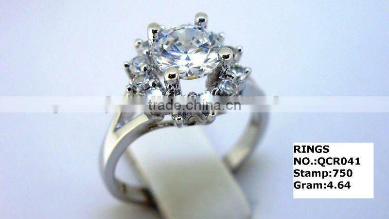 QCR041 designer 925 silver rings,latest design wedding bands with CZ
