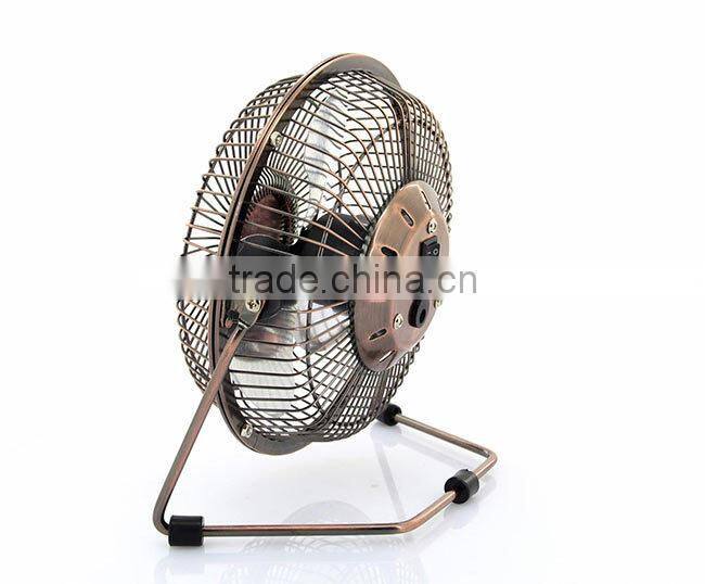 Portable Bronze 6 Inch metal Mini fan usb