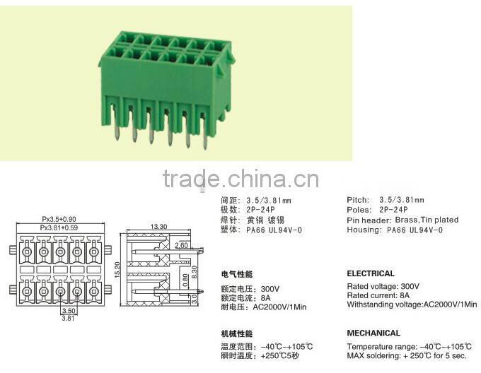 Pluggable PCB Terminal Blocks KF 2EDGKRG/KVG-3.5mm2x5P connector