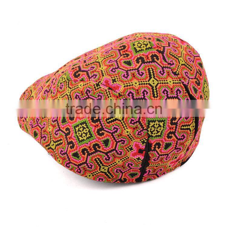 thai style fashion handmade four leaf clover canvas embroidery hat