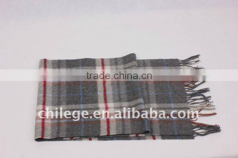 men checked wool scarf/men checked cashmere scarf