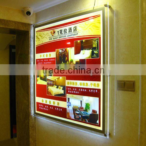 New Crystal Ultra Slim Acrylic LED Light Box, Photo Display, Slimline Sign Size A1