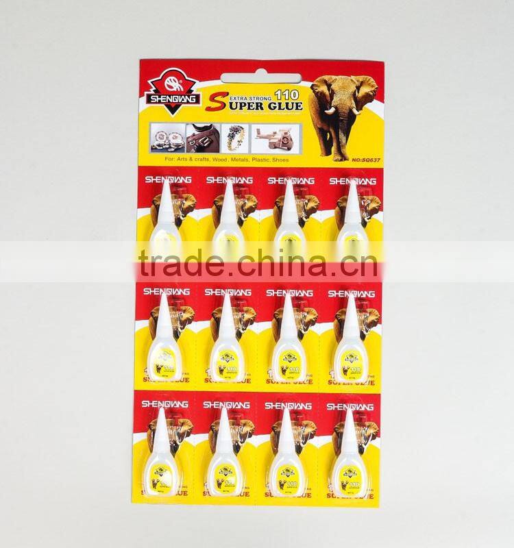 SQ637 110 Super glue in plastic bottle,502 cyanoacrylate adhesive super glue